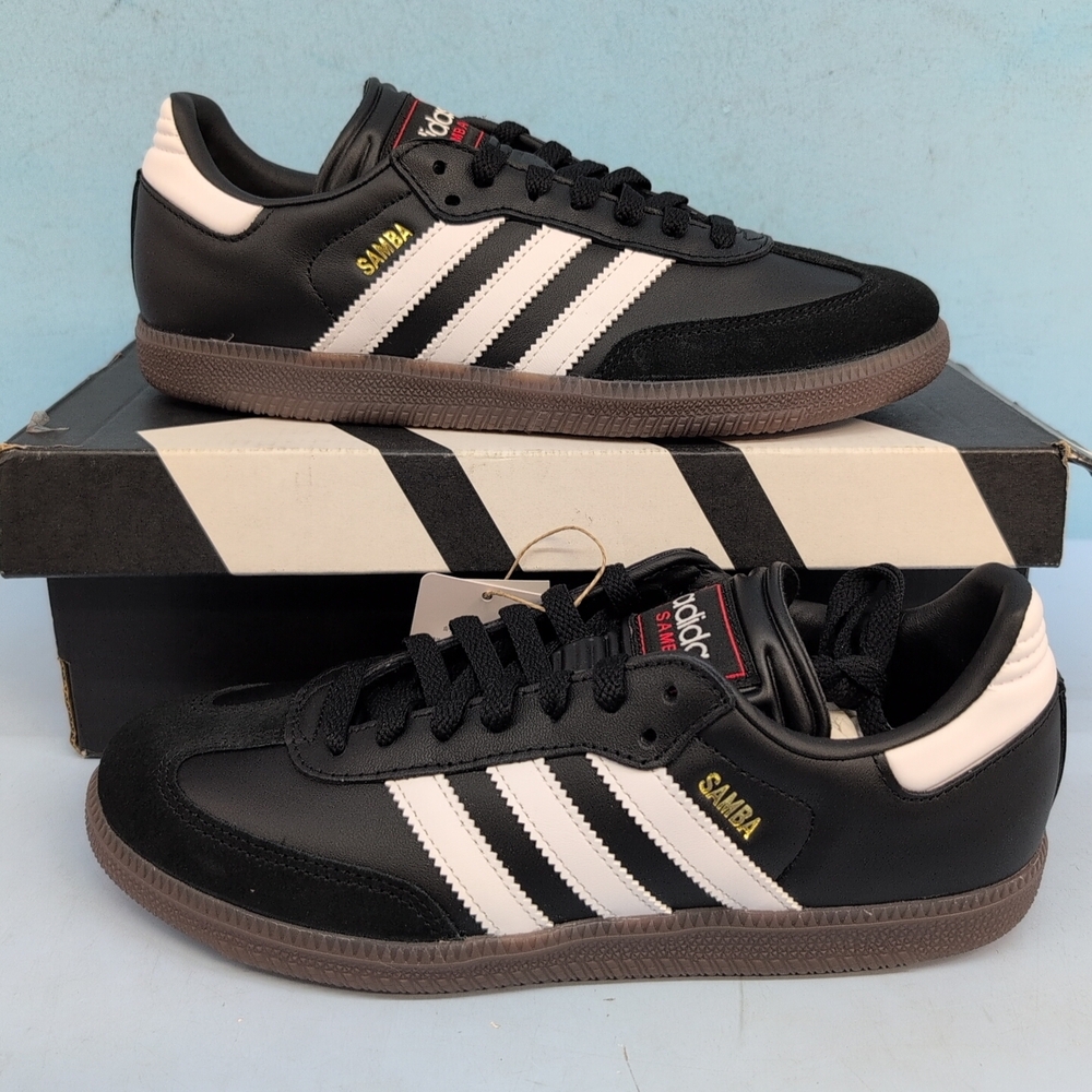 adidas Samba Indoor Men’s Leather Gum Sole Soccer Shoes US 7.5 Black IH6000